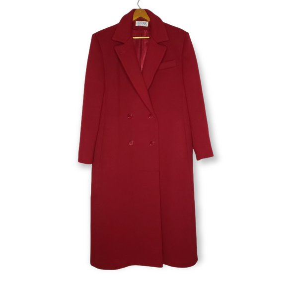 j.g. hook Jackets & Blazers - J.G. Hook Vintage Red Wool Double Breasted Trench Coat L